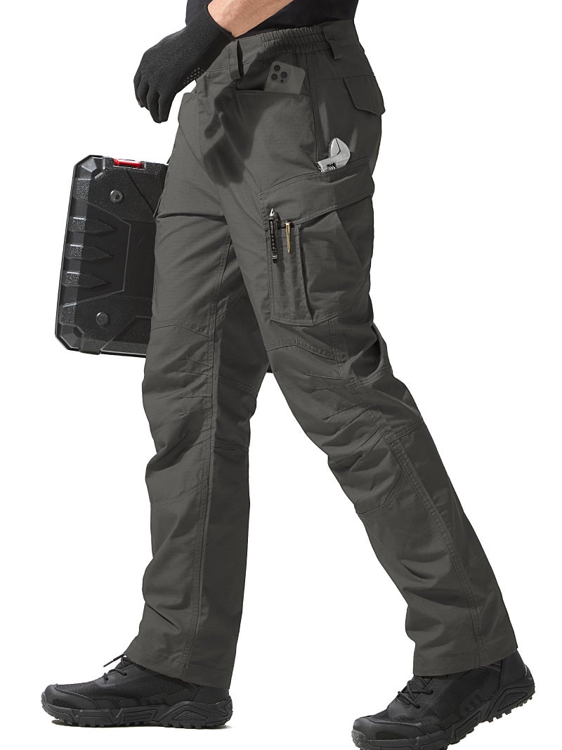 FREE SOLDIER Mens Cargo Pants Lightweight Work Pants for Men Water Resistant Tactical Pants with Pockets for Hiking Outdoorï¼ˆGray34Wx30Lï¼‰ - Image 1
